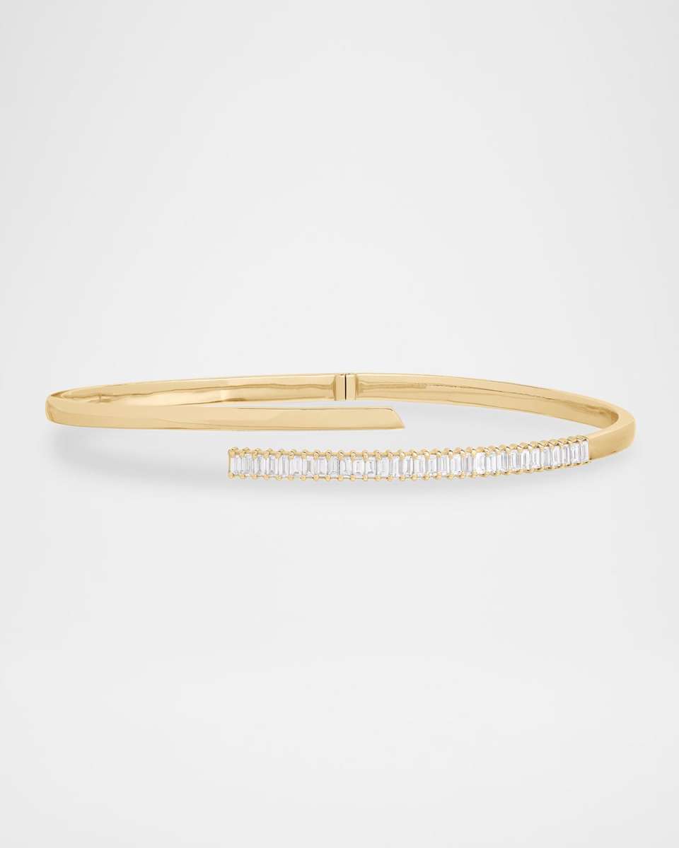 Criss Cross Baguette Diamond Bangle Bracelet